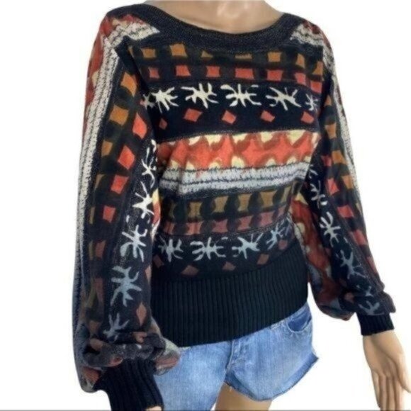Vintage Gaby L Eden Boho sweater long sleeve pullover size Small - Picture 4 of 10